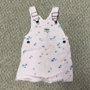 OshKosh B'gosh Pink and Blue Floral Overalls Dress